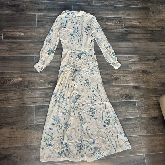 Luisa Beccaria Belted Herbarium Floral-Print Crepe Jumpsuit size 36 - Picture 2 of 6